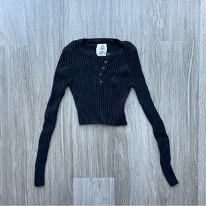 UNIF X Urban Outfitters Cropped Henley Top